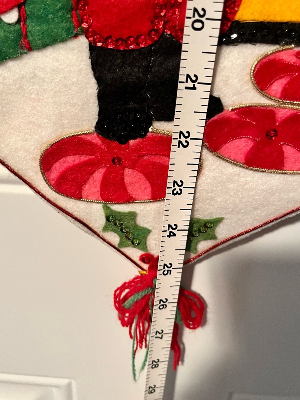 Santa Welcome Banner Bucilla Embellished Felt Kit, #3411 Assembled - Picture 3 of 5